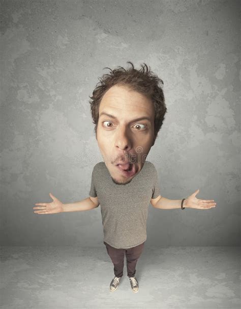 Funny Person With Big Head Stock Image Image Of Help 48124349