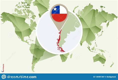 Infographic For Chile Detailed Map Of Chile With Flag Stock Vector