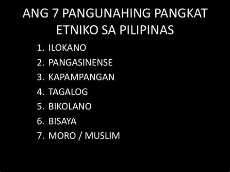 Mga Pangkat Etniko Ng Pilipinas