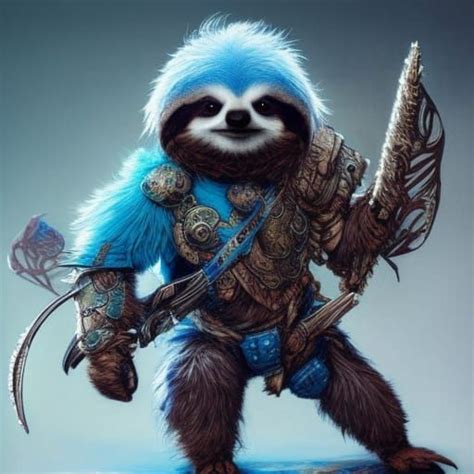 My Fluffy Sloth Warrior ️ Ai Generated Artwork Nightcafe Creator