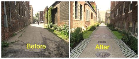 Detroit Midtown Green Garage Alley Before And After Alley Urban