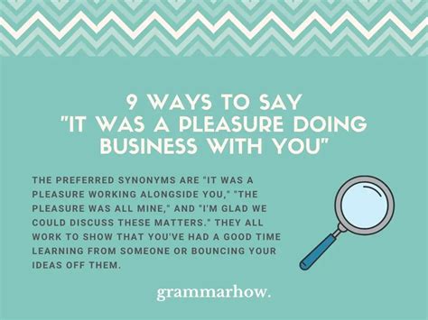 9 Ways To Say It Was A Pleasure Doing Business With You Trendradars