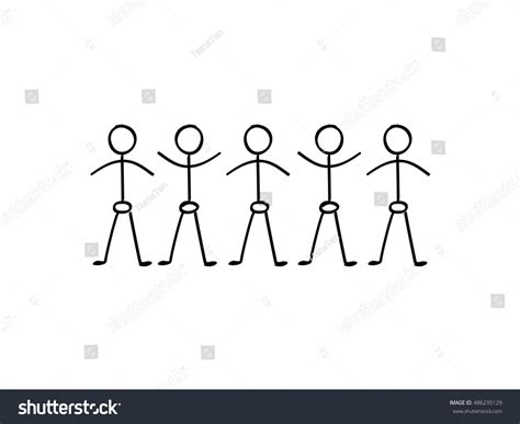 Vector Stick Figures Holding Hands Stock Vector Royalty Free