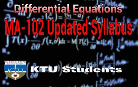 Ma 102 Differential Equations Updated Syllabus Ktu Demo