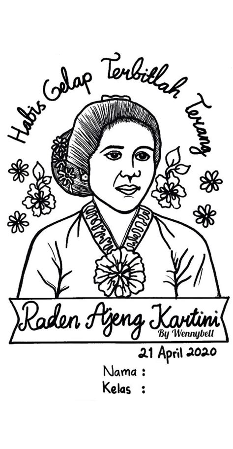 Gambar Sketsa Ibu Kartini