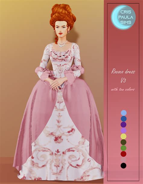 The Sims 4 Rococo Dress V3 Cris Paula Sims