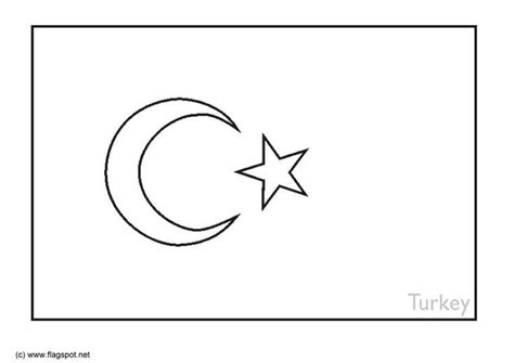 The Flag Of Turkey Is Shown In Black And White With A Star On Top