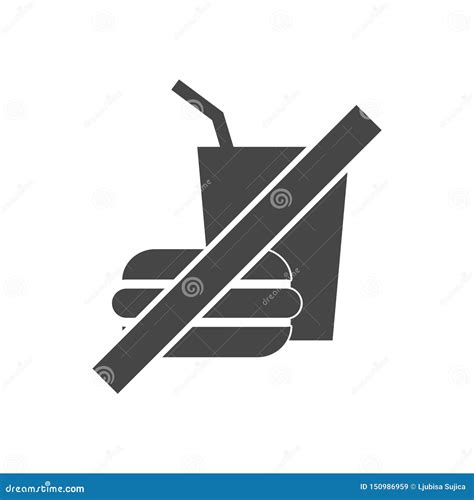 No Food Or Drinks Allowed Icon Vector Illustration Stock Vector
