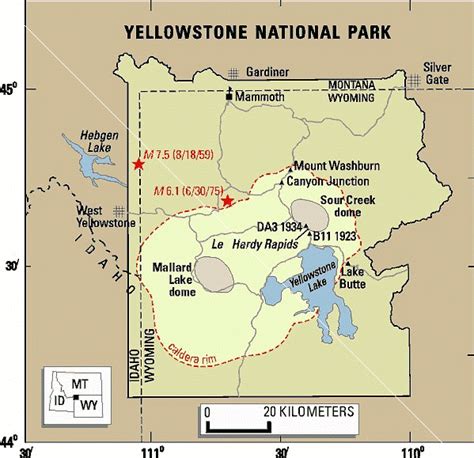 Map Yellowstone Volcano London Top Attractions Map