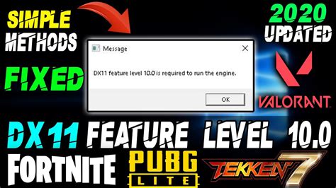 How To Fix Fortnite Dx11 Feature Level 100 Is Required To Run The