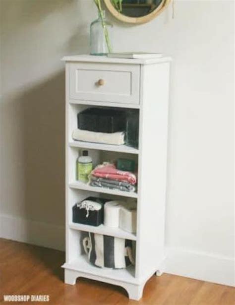 Want to build your own diy linen cabinet? Linen Shelf Cabinet - Free Woodworking Plan.com