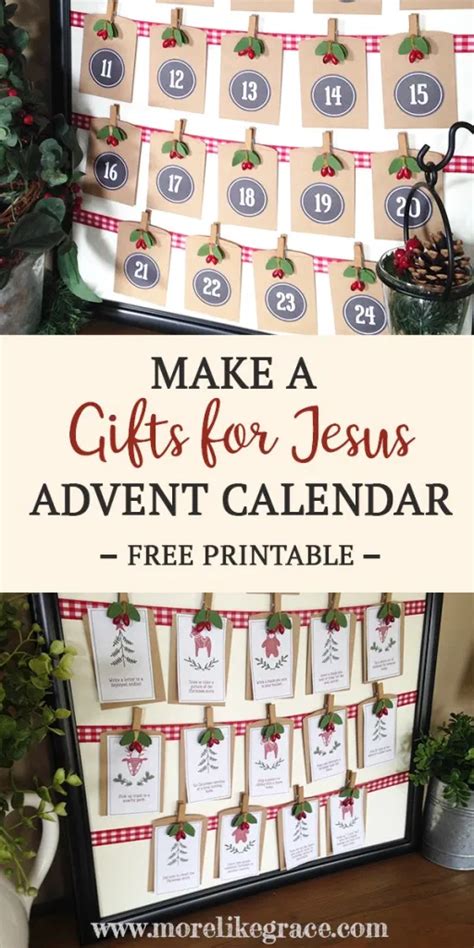 Ts For Jesus Advent Calendar Free Printable More Like Grace