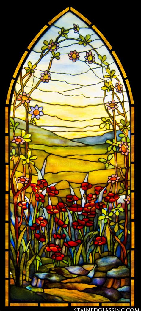 Floral Arch Window Stained Glass Window