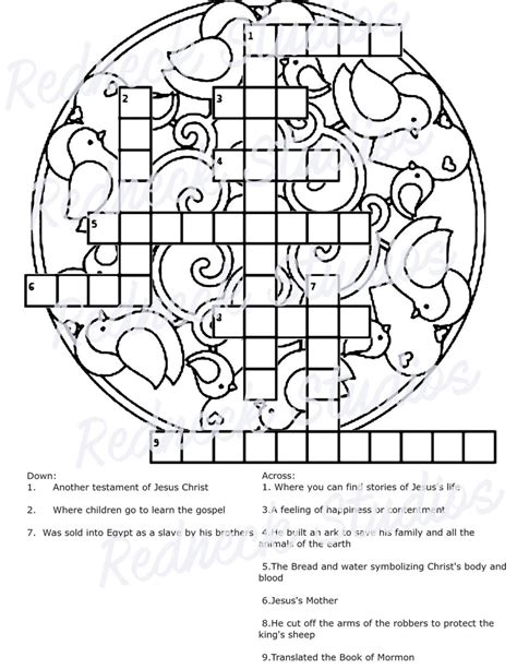 Lds Youth Crossword Puzzles Instant Download Etsy