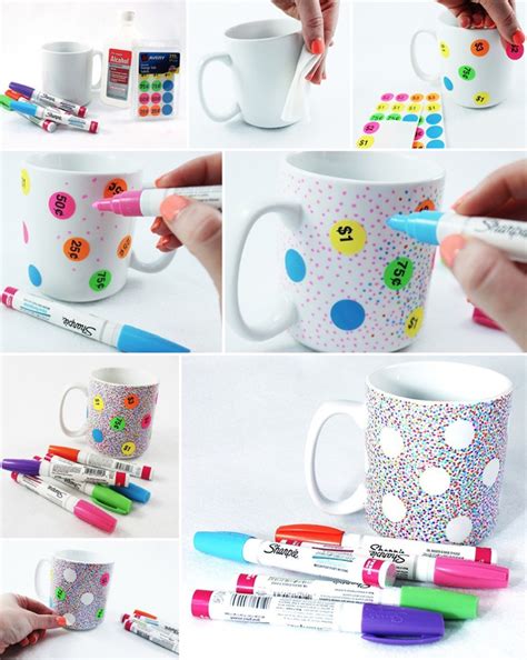 I found my mugs for $.79 each at goodwill. DIY Sharpie Mug | Polka Dot Mug