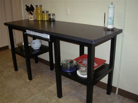 Ikea kallax shelving unit with adjustable table. Kitchen work station - IKEA Hackers