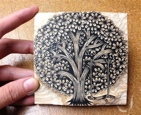 making tree swing woodcuts prints linocut prints linocut