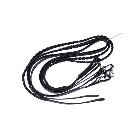 Three Plait Leather Driving Lines Two Horse Tack