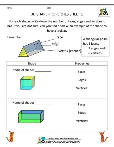 3rd Grade Geometry Worksheets