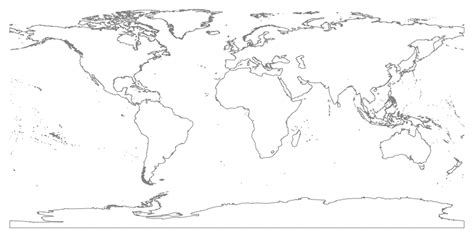 World Plot Without Borders Between Countries
