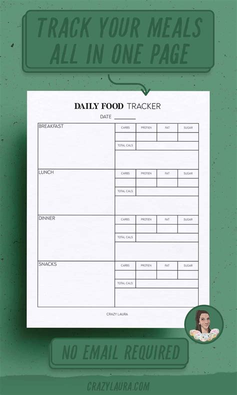 Free Food Tracker Printable Simple And Detailed Pages Food Tracker
