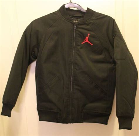 Nike Air Jordan Jumpman Bomber Jacket Black Boys Youth Medium Coat