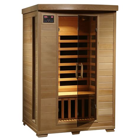 Radiant Saunas 2 Person Hemlock Infrared Sauna With 6 Carbon Heaters Chromotherapy Lighting