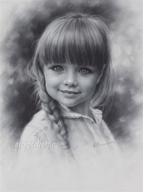 Children Portrait Drawing By Professional Artist