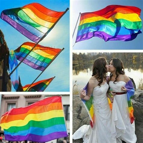 Wholesale Cm Ft Rainbow Flag Gay Pride Peace Lgbt Polyester Flag Transgender Banner