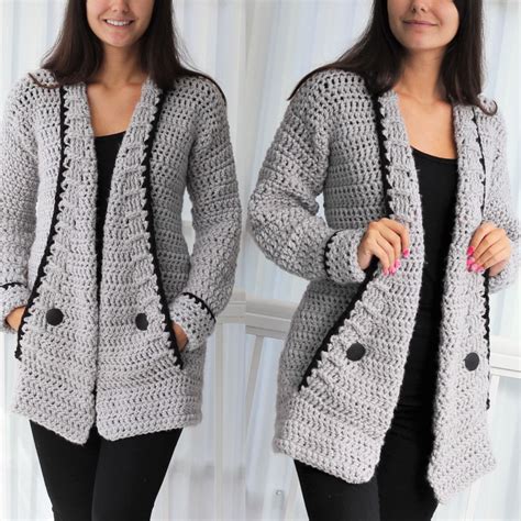 Crochet pattern -Patron crochet-Mia Crochet cardigan PDF -women crochet vest pattern-crochet ...