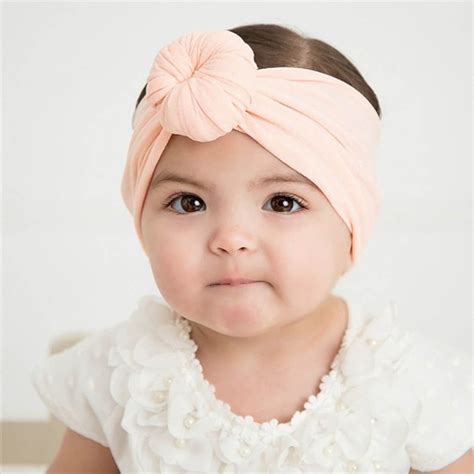 Infant Baby Headband Kids Turban Headbands Cotton Round Knot Hair