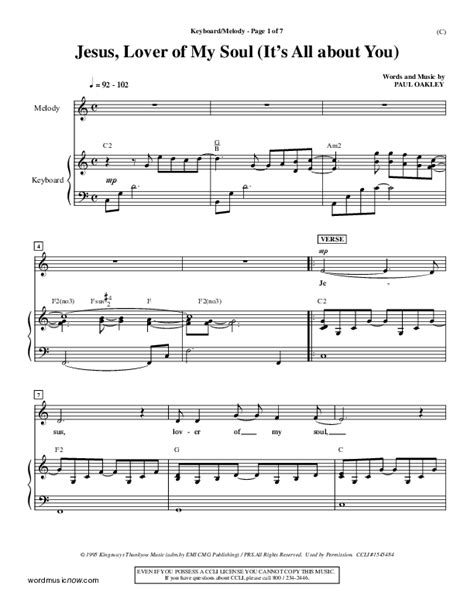 Jesus Lover Of My Soul Its All About You Sheet Music Pdf Paul