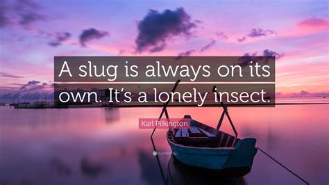 It's only natural to feel lonely after the enjoyable moments pass. Karl Pilkington Quote: "A slug is always on its own. It's a lonely insect."