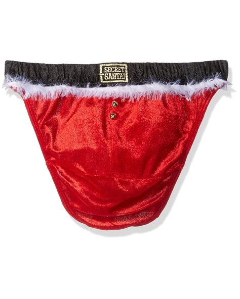 Secret Santa Fun Boxers Mens Briefs Holiday Underwear Xmas Pants Thong Santa Size L