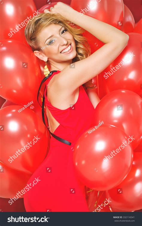 Beauty Fashion Model Girl Colorful Balloons Stock Photo Shutterstock
