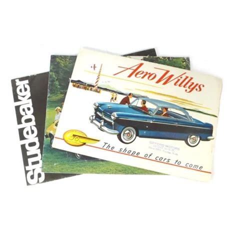 Lot Of 3 Vintage Mercury Comet Aero Willys And Studebaker Car Ads
