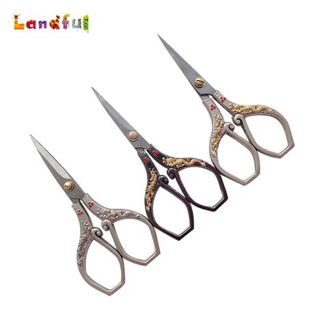 Fancy Scissors European Style Gothic Aesthetic Red Gemstone Sewing