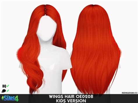 Wings Hair Oe0208 Kids Version At Redheadsims Sims 4 Updates