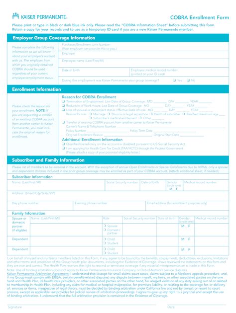Currently operating in eight states, kaiser permanente insurance plans are part of the largest managed care organization in the u.s. Kaiser cobra enrollment form - Fill Out and Sign Printable PDF Template | signNow