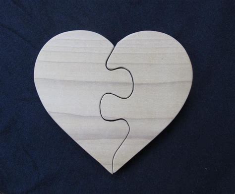 Two Piece Wood Heart Puzzle