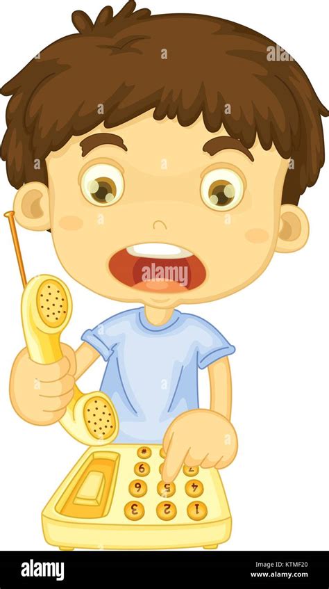 Illustration Of Boy Calling For Help Stock Vector Image And Art Alamy