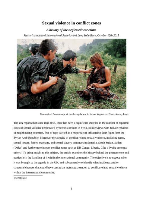 Pdf Sexual Violence In Conflict Zones A History Of The Neglected War Crime