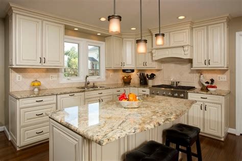 Brown granite countertops also take away the starkness of white kitchen cabinets and highlights the warmth of a space. Yellow river granite countertops - a unique feature in your place