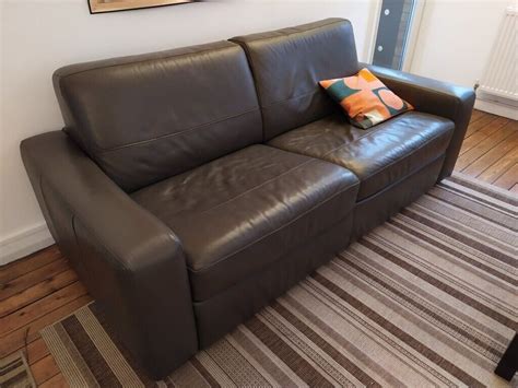 Brown Leather Sofa Bed For Sale Good Condition In Haringey London