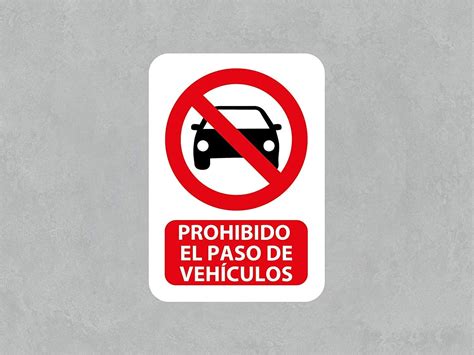 Pack 10 Señales De Prohibido El Paso De Vehículos Medida 1485x21cm