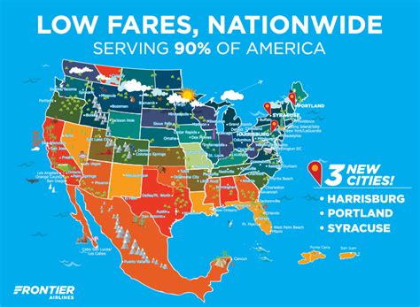 Frontier Airlines Starts Service On 109 New Routes Fares As Low As 29