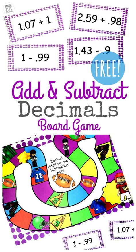 Free Adding And Subtracting Decimals Game For Grades 4 6 Decimal
