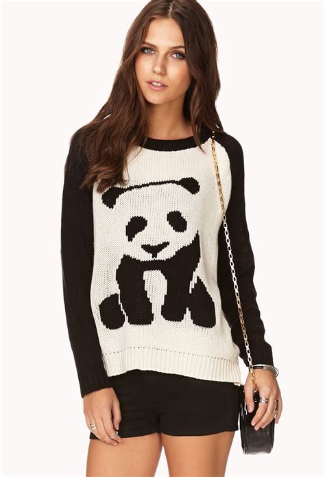 Quirky Panda Sweater Forever21 2000111212 Panda Sweater Panda