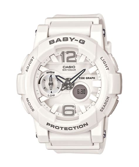 The brand exemplifies the meeting of fashion and function for the vibrant, active woman with watches that are stylish, bold, tough and chic. Casio BABY-G BGA-180-7B1DR (BX026) G-Shock Tandem Watch at ...