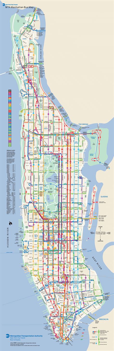 Manhattan Bus Map New York Metropolitan Area Pinterest